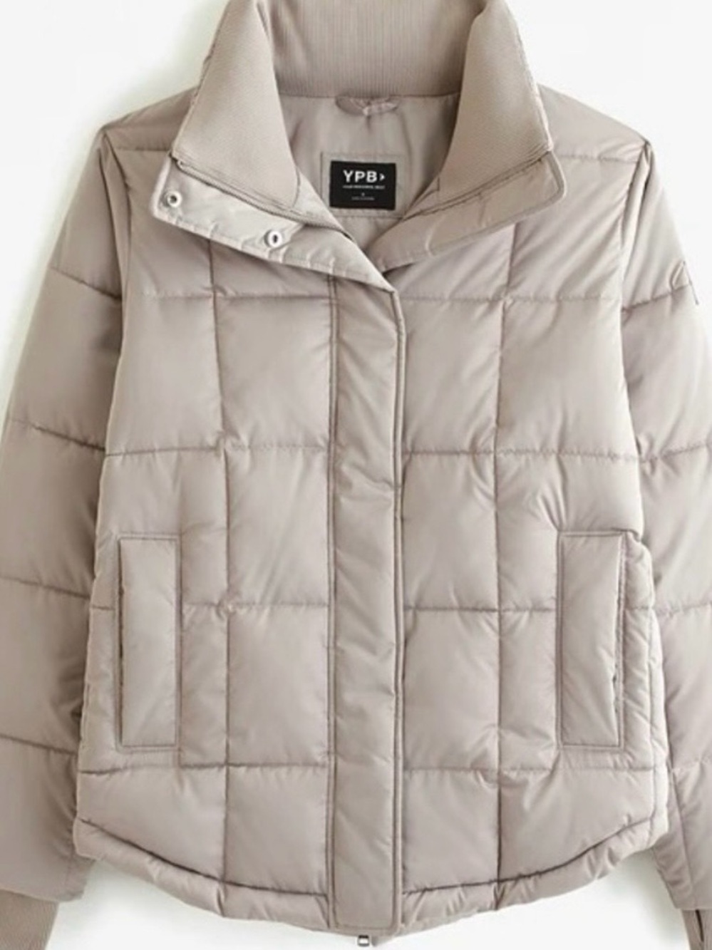 Abercrombie & Fitch Quilted Taupe Puffer Jacket